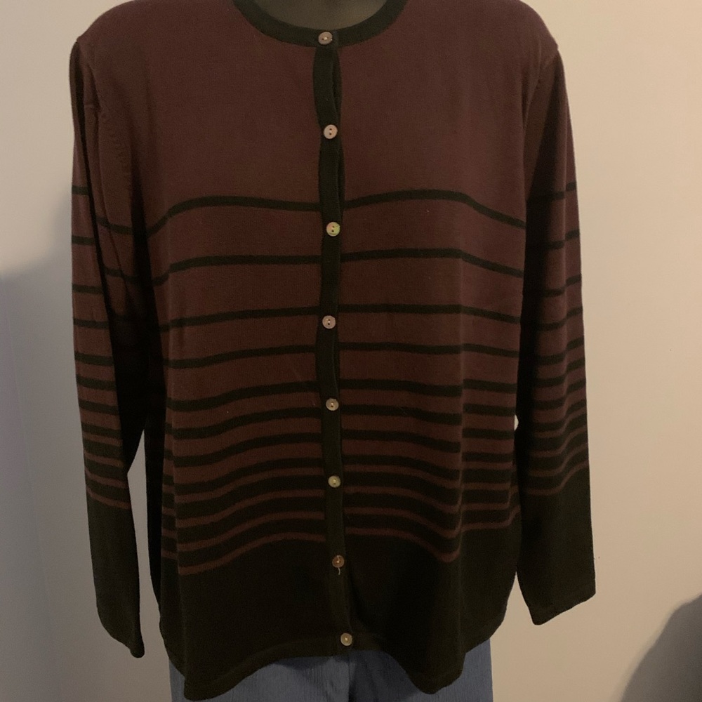 Purple and black stripe cardigan